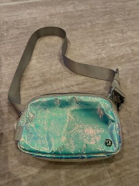 Lululemon Iridescent Aqua Crossbody Bag with Adjustable Strap